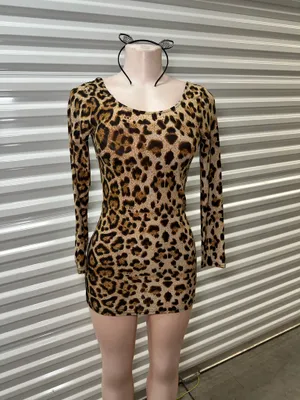Leopard Print Mini Dress 🐆 | DIY Sexy Leopard Halloween Costume thumbnail 2