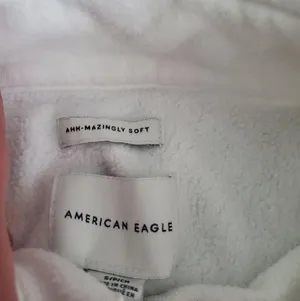 American Eagle Ann-mazingly soft cropped 1/4 zip in white size small women's thumbnail 3