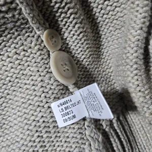 Banana Republic Womens Small Beige Organic‎ Cotton Belted Button Knit Cardigan thumbnail 7