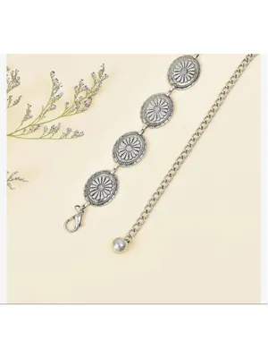 NEW Metal Chain Dress Belt Hollow Out Daisy Sweater Belt thumbnail 4