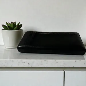 Fossil Black Leather Zip Around Continental‎ Wallet Organizer thumbnail 6