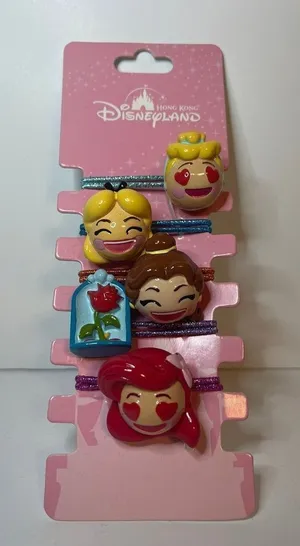 Disney Hong Kong Disneyland Emoji Princesses Hair Rubber-bands Ties Elastic‎ thumbnail 1