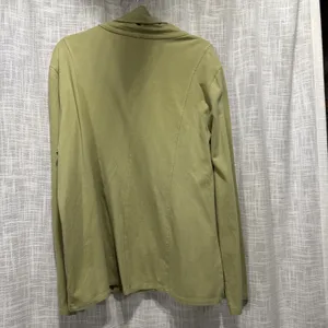 EILEEN FISHER Jacket XL Organic Cotton Blend Jersey Track Zip Green minimalist thumbnail 3