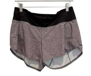 LULULEMON Speed Up Shorts in Heather Lux Grey Black Size 8 Running Workout thumbnail 1