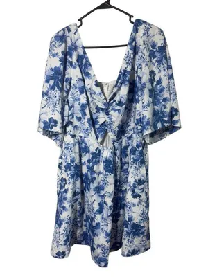 Abercrombie & Fitch Cinch Front Poplin Mini Dress Sz XL thumbnail 3