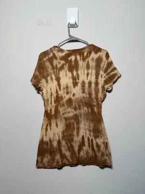 Y2K Soft Grunge Brown Tie-Dye T-Shirt thumbnail 4