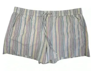 Loft Women's Striped Shorts Size L‎ Multicolor Casual Elastic Waist thumbnail 1
