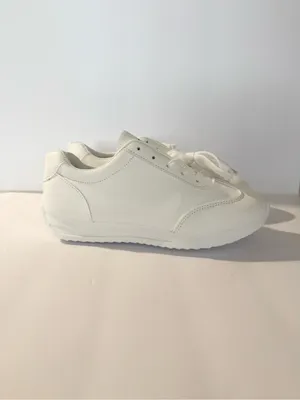 New Women White Leather Casual Shoes Low Top Sneakers Size EU 36 / US 6 No Box thumbnail 2