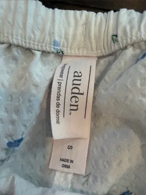 Auden Women's Cropped Pajama Pants Size Small in White and Blue Floral - C33-092 thumbnail 2