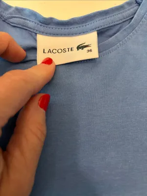 Lacoste ladies blue cotton t size 36 (XS/S) thumbnail 3
