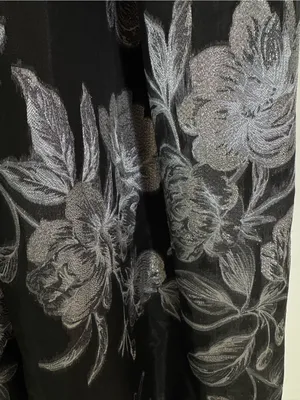 Eliza J Criss Cross Halter Neck Brocade Ling Dress Gown Black Silver Size 4 thumbnail 8