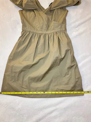 New MADEWELL Khaki Tan Green Off-The-Shoulder Tank Strap Midi Dress Size 0 thumbnail 6