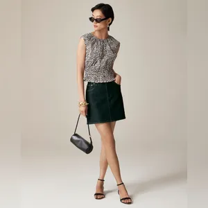 J. Crew Leopard Print Cotton‎ Poplin Hyacinth Top Size Medium thumbnail 8