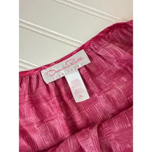 Oscar de la Renta Pink Label PJ Set Red Lounge Womens Size XL thumbnail 3