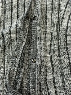 Free People Cotton Blend Heather Gray Longline Ribbed Cardigan Size Medium thumbnail 5