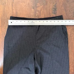 UNIQLO steel grey/black elastic waist pinstripe ponte pants, size M thumbnail 5