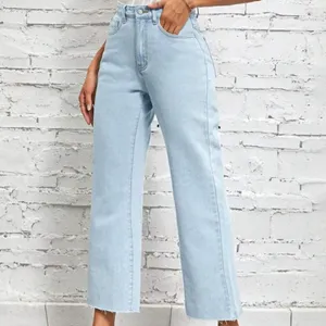 Essnce Solid Raw Hem Jeans Size 26 ( US 2) Blue thumbnail 3