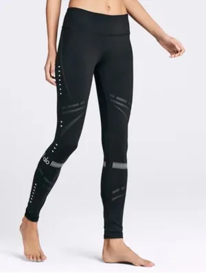 ALO YOGA Airbrush Legging in Black Chakra- Size Small thumbnail 1