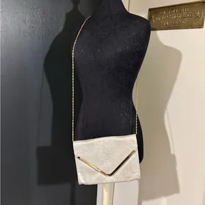 Guess Silver Clutch with Gold Detail and Removable Strap 💜 thumbnail 6