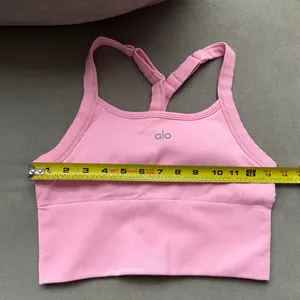 Alo Yoga Seamless Ribbed Favorite Bra Tank Sweet Pink S thumbnail 3