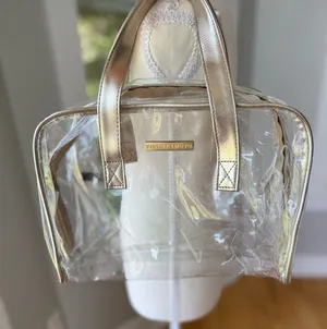 Vince Camuto Clear Bag with Metallic Gold Trim Concerts Festivals thumbnail 1