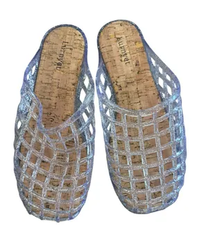 Silver Glitter jelly Slide Sandals - Women's New with out tags thumbnail 1