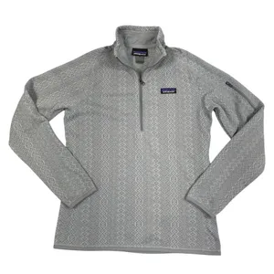 PATAGONIA Quarter-Zip Better Sweater Women L Gray Diamond Texture Outdoor Travel thumbnail 3