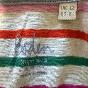 Boden Stripes Ahead Multi Color Striped Long Sleeve Cotton Top Womens US 8 UK 12 thumbnail 3