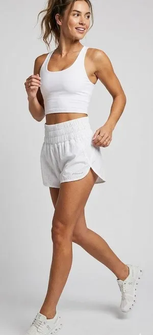 Free People Movement White High Rise Running Shorts Womens XL Gym Workout Casual thumbnail 1