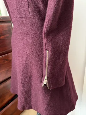 Guess Double-Breasted Pea Coat in Burgundy thumbnail 5