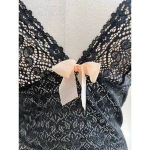 Black Lace Sheer Mini Nightgown Slip Dress Y2K Coquette Size‎ M thumbnail 4