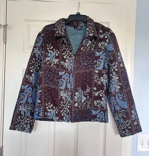 Portrait vintage quilted jacket Purple Size L thumbnail 1