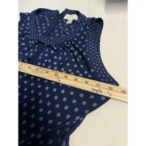 Michael Kors Women’s Blue And White Polka Dot Dress Size Small F58 thumbnail 2