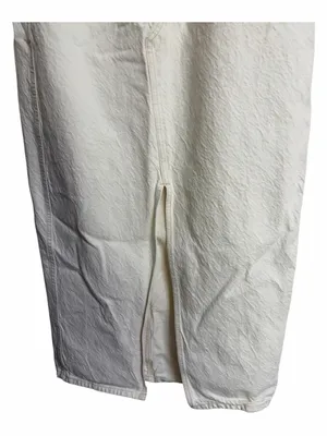 Mango front split denim maxi skirt in beige thumbnail 6