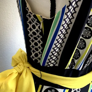 Eliza J Geometric Scarf Print Sleeveless Maxi Dress‎ in Blue/Yellow thumbnail 7