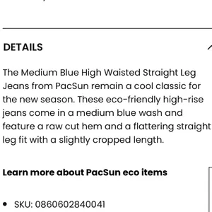 NWT PacSun High Waisted Straight Leg Jeans thumbnail 5