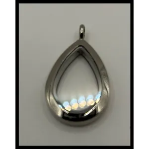 Origami Owl Teardrop‎ Locket Womens Silver Rhinestone Floating Charm Jewelry thumbnail 3