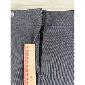 Zara Blue Linen Blend High Waist Straight Leg Trouser Pant Sz Large Minimalist thumbnail 12