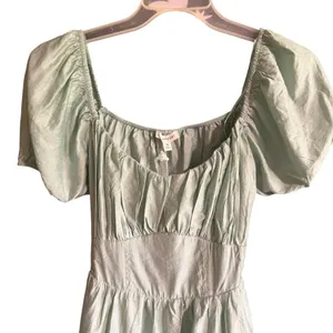 Blu Pepper Puff Sleeve Tie Back Fit & Flare Mini Dress NWT thumbnail 4