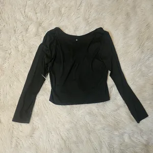 HALARA Black Long Sleeve Wrap-Front Top thumbnail 4