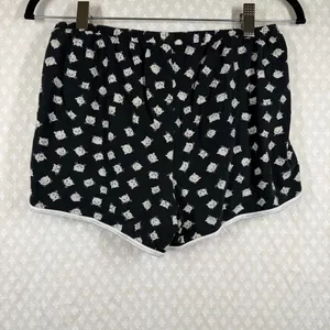 Madewell Black Cream Cat Print Shorts‎ Pajama Set thumbnail 4