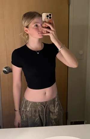 Wild Fable Classic Black Cropped Shirt thumbnail 1