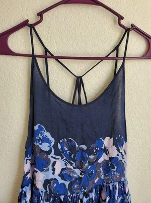 Free People Intimately Voile Slip Strappy Floral Print Dress in Midnight… thumbnail 4