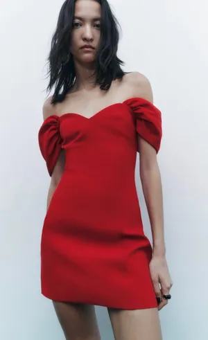 ZARA Red Sweetheart Dress thumbnail 1