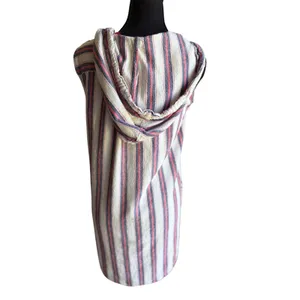 ForCynthia Beachwear Linen Blend Striped Hooded Cover Up Tunic Small thumbnail 5