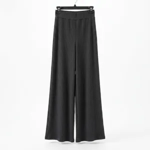 OLIA Womens Black Ribbed Knit Wide Leg Pants Palazzo Office Est XS Whimsigoth thumbnail 2