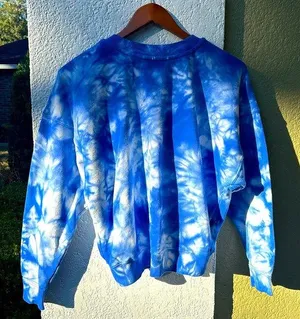 JoyLab Blue Tye Dye knot-back Sweat Shirt thumbnail 1