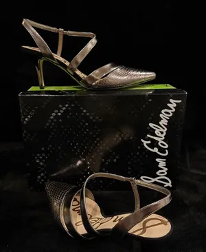 Sam Edelman Metallic Strappy Heels thumbnail 1