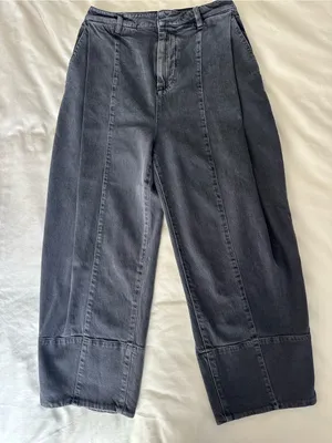 Anthropologie pilcro Black Wide-Leg Jeans with Front Seams thumbnail 1