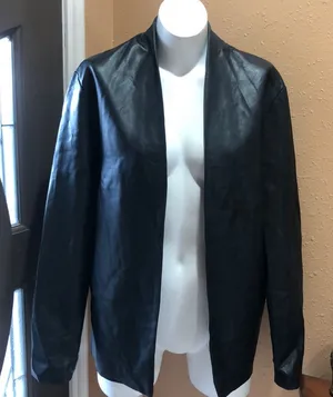 Zara faux leather black open jacket thumbnail 1